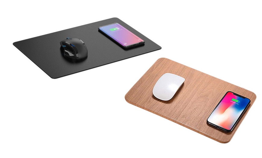 Image 7: One or Two Mouse Pads with Wireless Induction Charging Zone