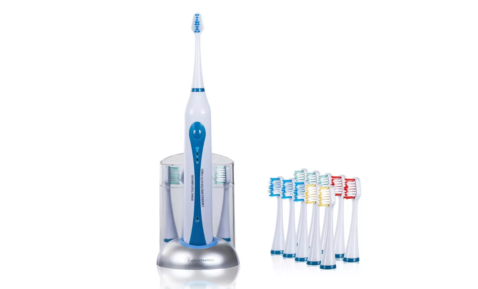 Ultrasonic Toothbrush with Dock Charger and 10 Brush Heads  - Primary Image