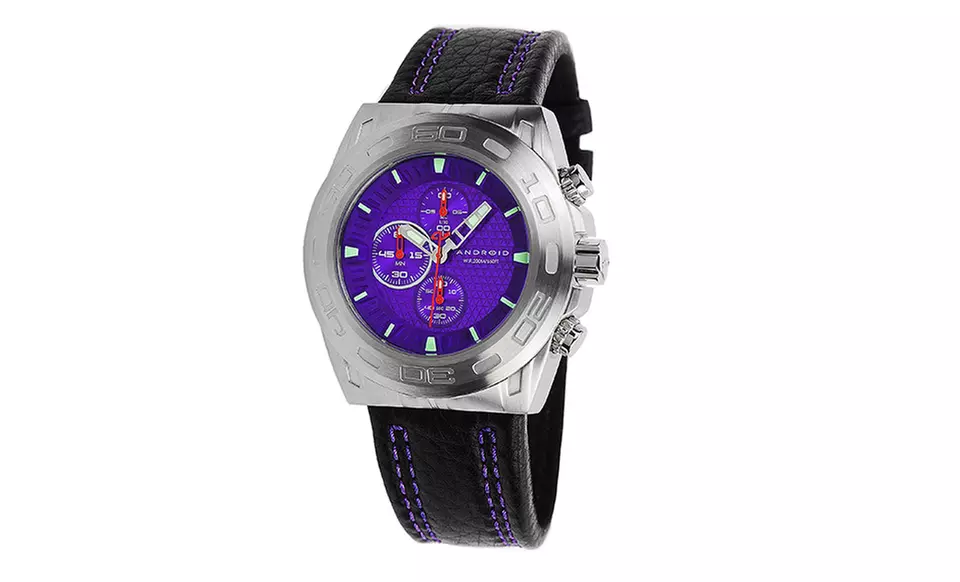 Android Antiforce Chronograph Watch in Purple or Blue. Free Returns. - Second Medium