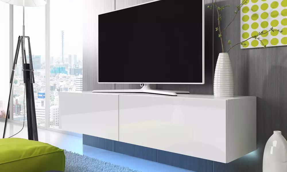 Mueble de televisor Lana de 100, 140 o 200 cm de largo y luz LED - Primary Image