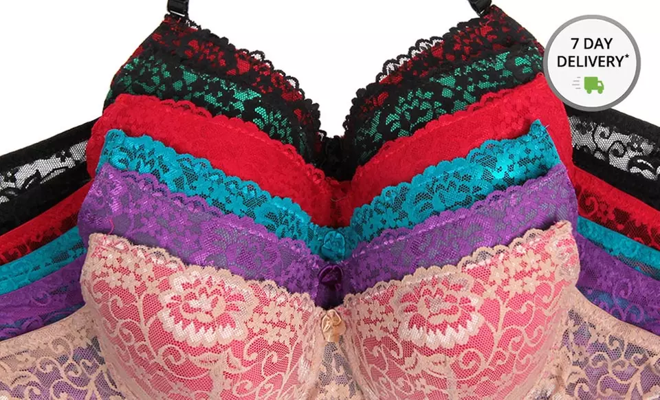 6-Pack of Lace or Polka-Dot Bras. Free Shipping. - Primary Image