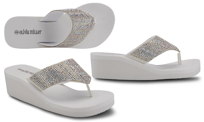 olivia miller wedge flip flops