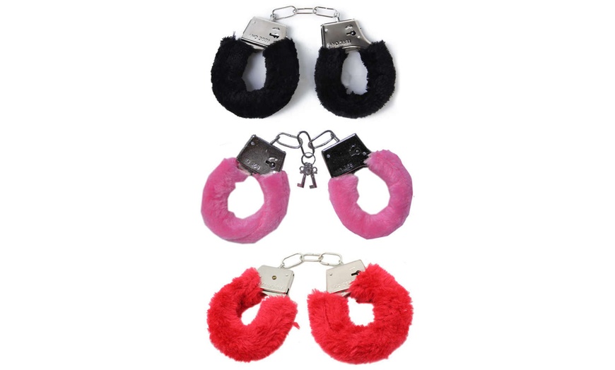 Image 2: One or Two Fluffy Handcuffs with Keys