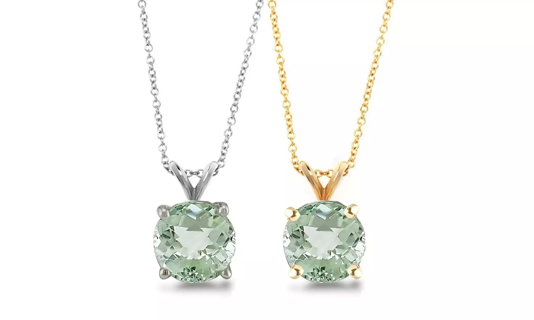 1.0 CTW Genuine Green Amethyst Pendant Necklace in Sterling Silver - Primary Image