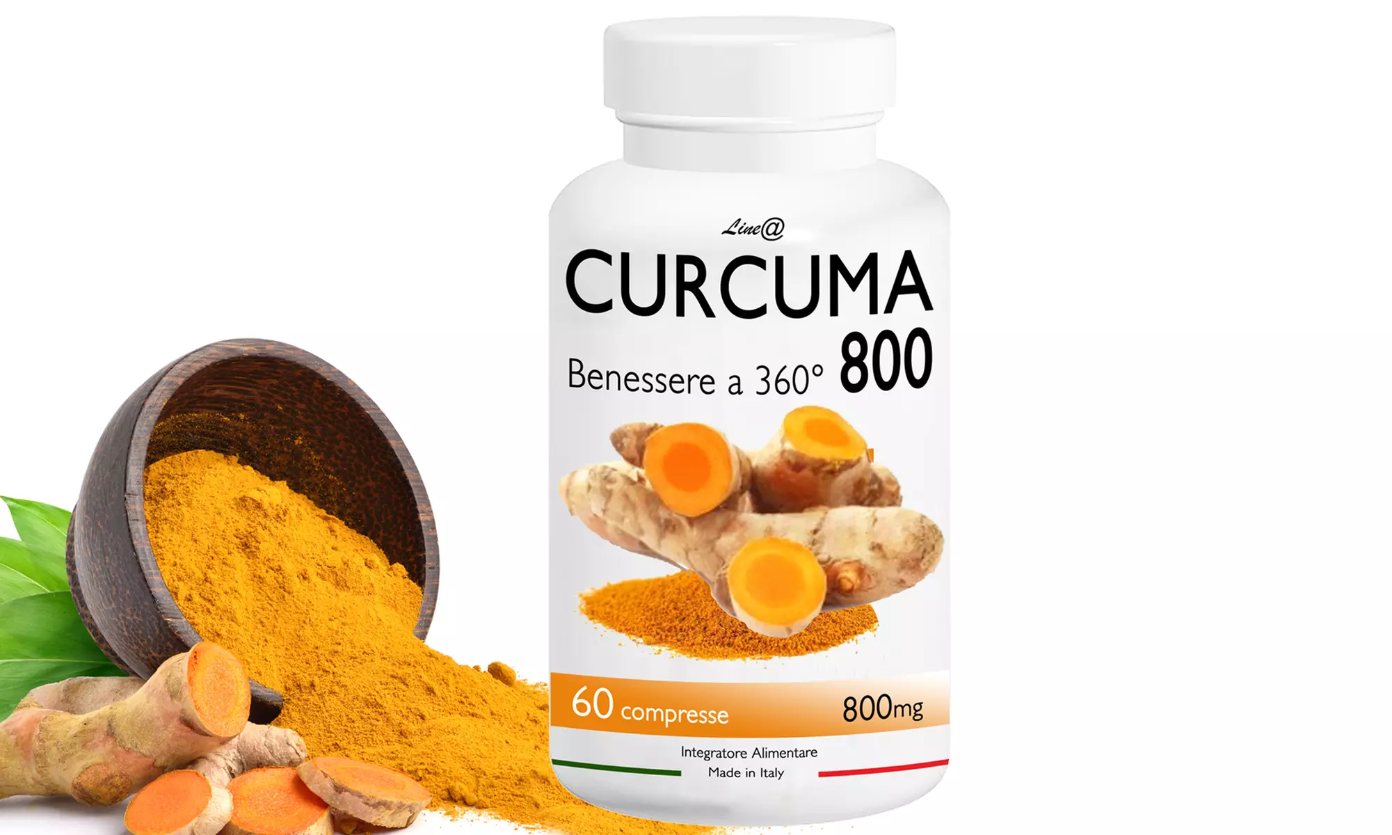 Fino a 720 compresse di Curcuma 800 Lineadiet per un benessere a 360° - Primary Image