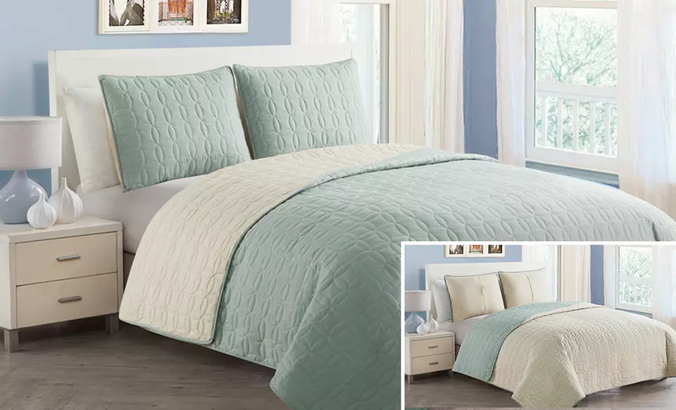 Hayden Reversible-Quilt Set (3-Piece) - Second Medium
