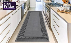 Ramesses Greek Key Anti-Slip Hallway and Kitchen Runner Rug