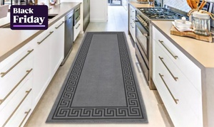 Ramesses Greek Key Anti-Slip Hallway and Kitchen Runner Rug