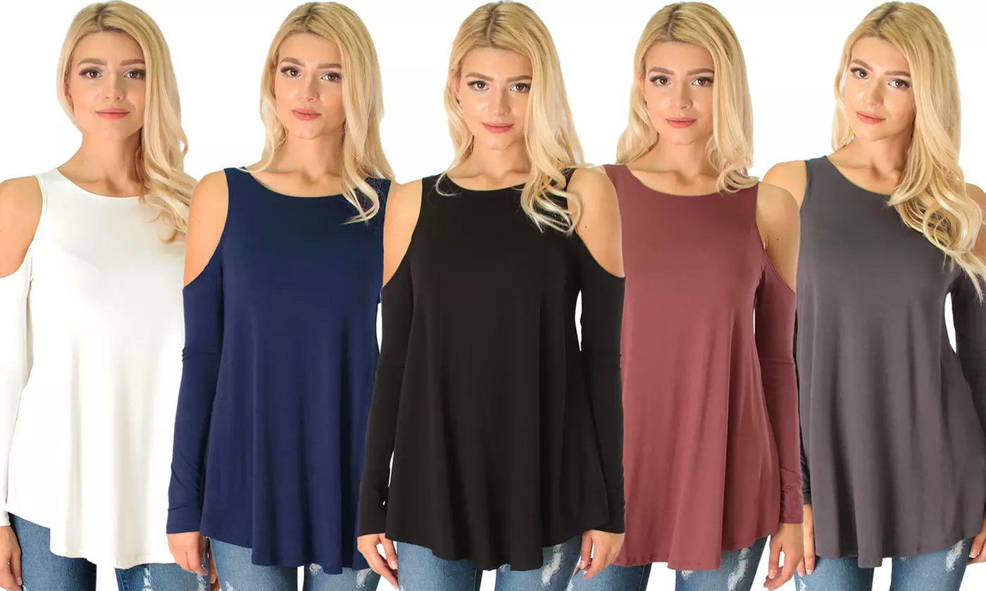 Lyss Loo In Good Company Women's Cold-Shoulder Long-Sleeve Top - Primary Image