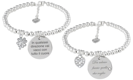 Bracciali con cristalli Swarovski® disponibili in vari modelli e charm