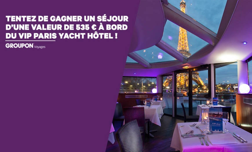 Image 1: Gagnez un séjour avec dîner pour 2 sur le VIP Paris Yacht Hotel