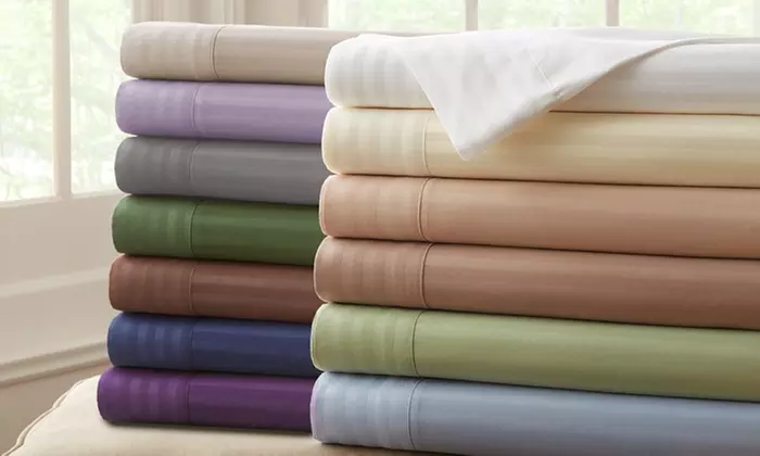 Microfiber Hotel New York Embossed Dobby Stripe Sheet Sets - Primary Image