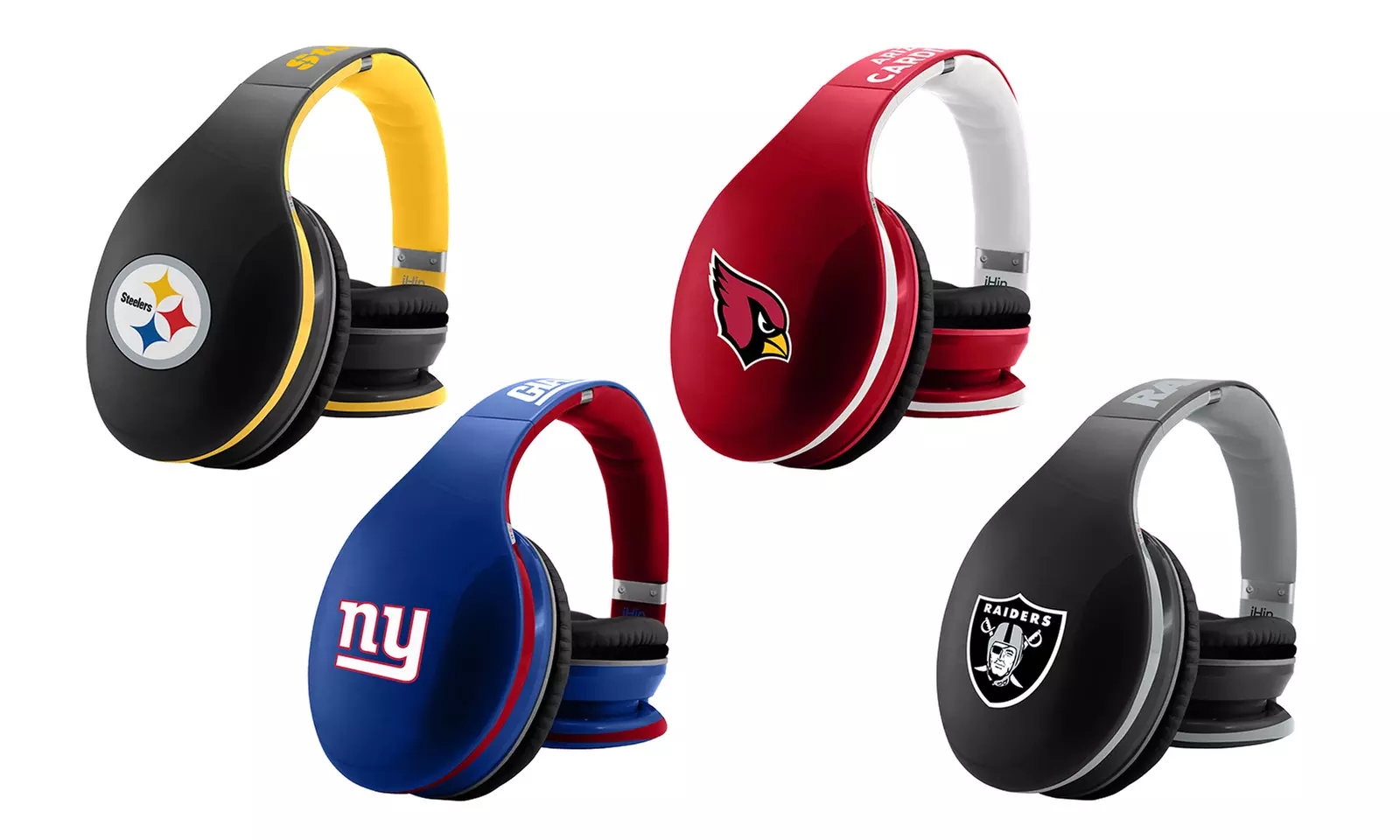 iHip NFL Side-Swipe Bluetooth Wireless Stereo Headphones with Microphone - Primary Image