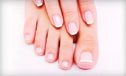 $29 for a Deluxe Manicure and Basic Pedicure at Top Line Nails and Spa ($60 Value) - Primary Image