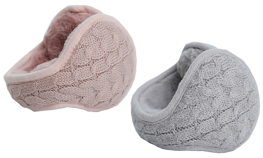 Image 13: Unisex Fleeced Knitted Earmuffs