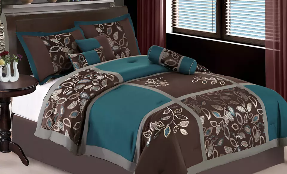 Embroidered 7-Piece Comforter Set. Multiple Designs Available. Free Shipping and Returns. - Primary Image