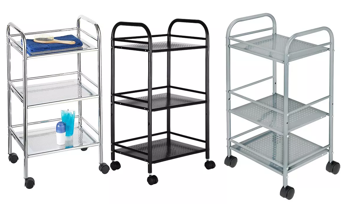 Carrello portaoggetti Bakaji per bagno o cucina, disponibile in 3 colori - Primary Image