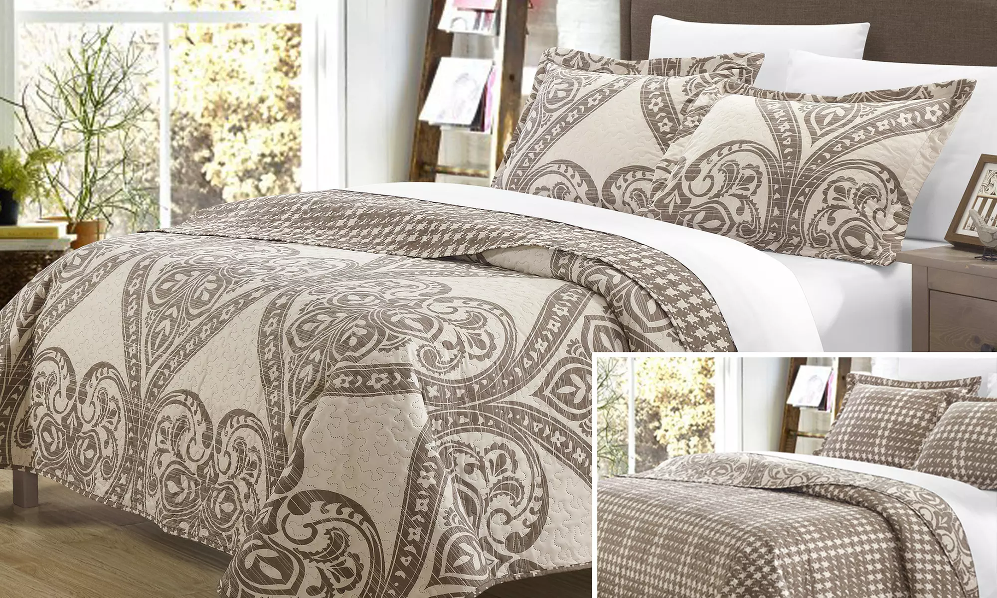 Livorno 2- or 3-Piece Reversible Printed Quilt Sets from $34.99–$44.99 - Second Medium