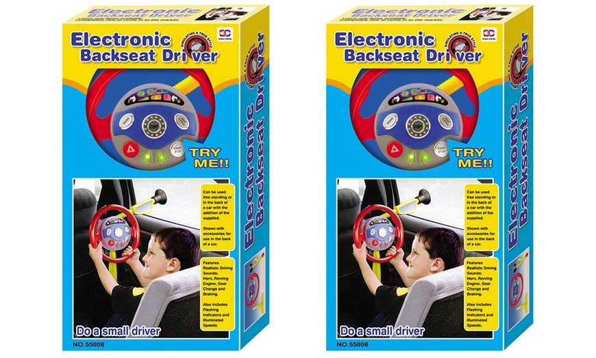 Image 3: Kids Backseat Steering Wheel Toy