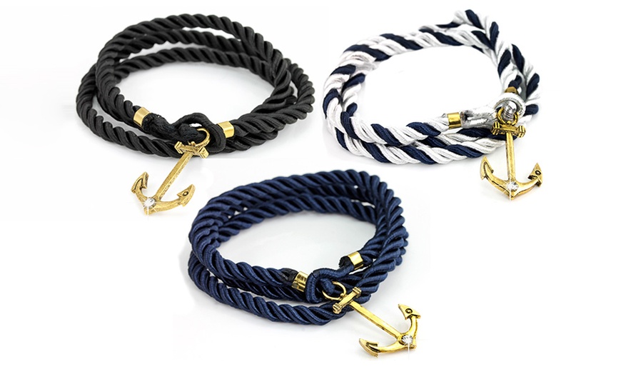 Image 1: Rope and Anchor Bracelet