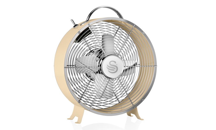 Image 42: Swan Retro Clock, Stand or Desk Fan
