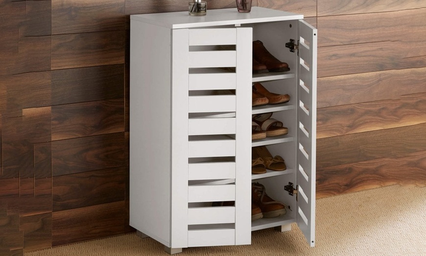 Image 11: Furniture Dealz Oslo Two Door Shoe Storage Cabinet