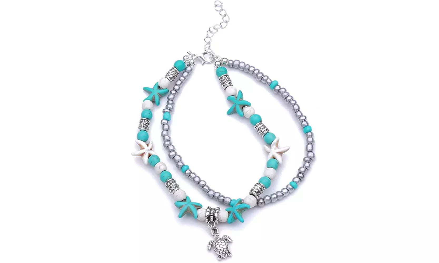 Tobillera doble con motivos marinos