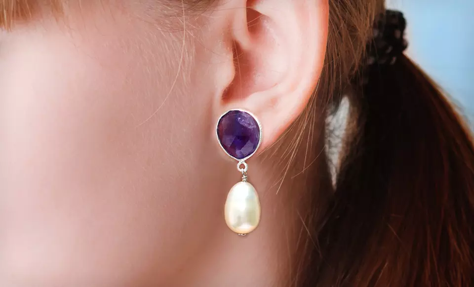 $25 for Drop Pearl and Gemstone Jewelry ($125 List Price). Four Options Available. Free Shipping and Free Returns. - Second Medium