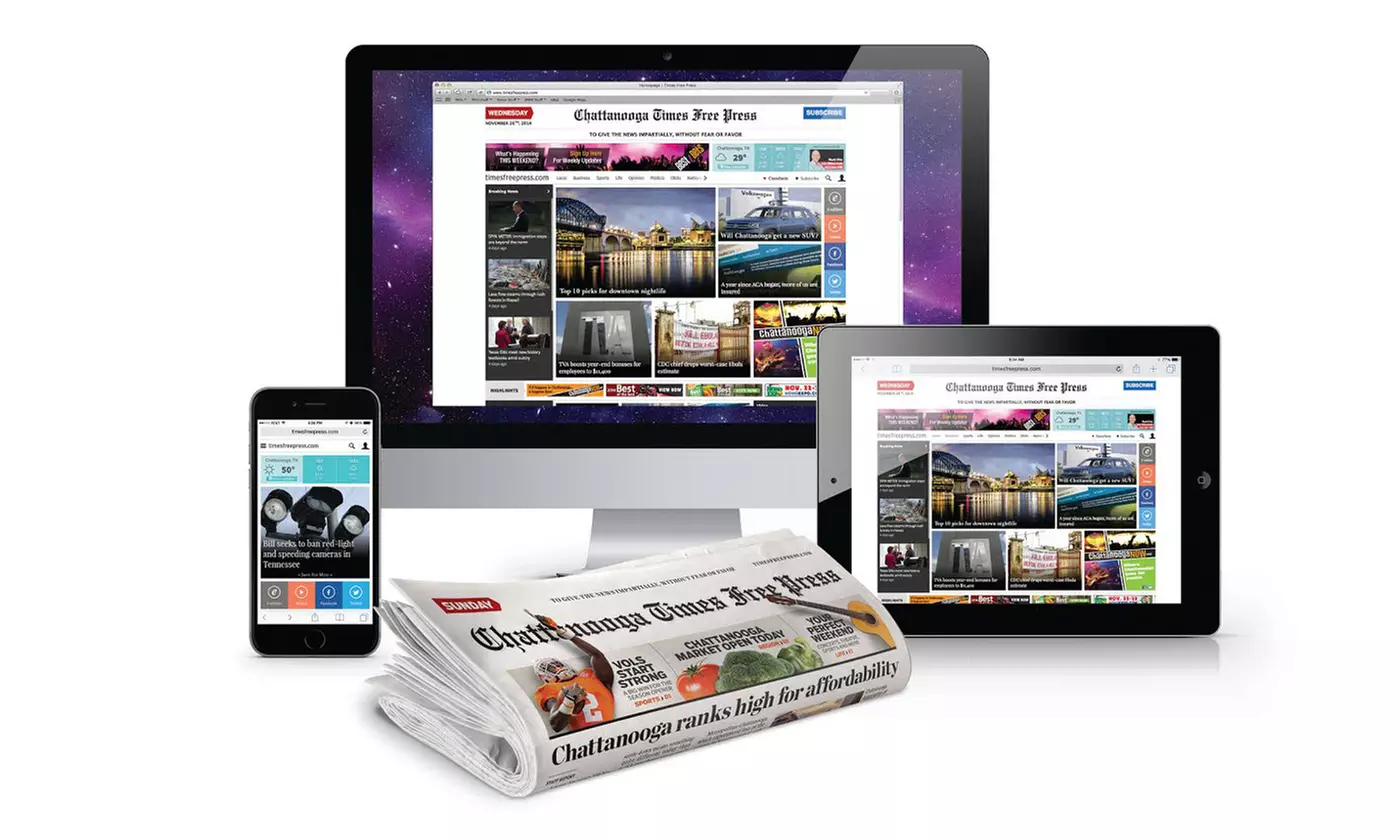 Subscription to "Chattanooga Times Free Press" (Up to 59% Off). Two Options Available.  - Primary Image