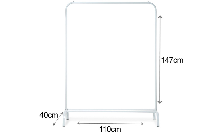 Image 13: Black or White Clothes Rail With Shoe Storage Rack