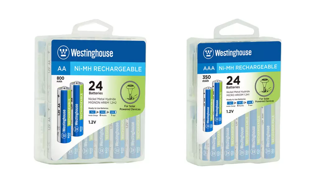 Westinghouse AA or AAA Ni-Mh Rechargeable Batteries (24-Pack) - Primary Image
