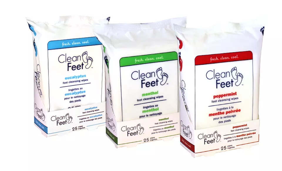 Clean Feet Foot-Cleaning Wipes Three-Pack. Multiple Options Available.  - Primary Image