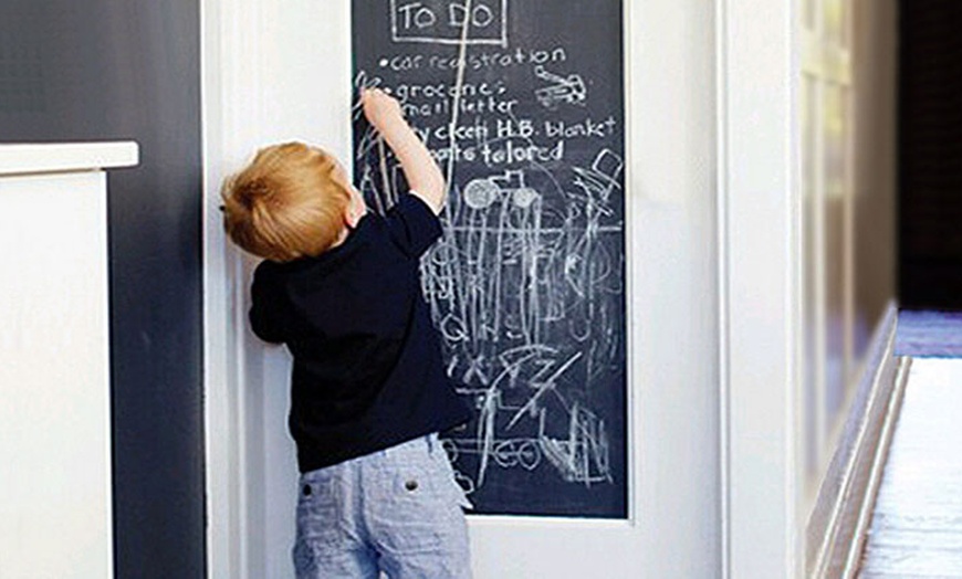 Image 1: Vinyl Chalkboard With Five Chalks