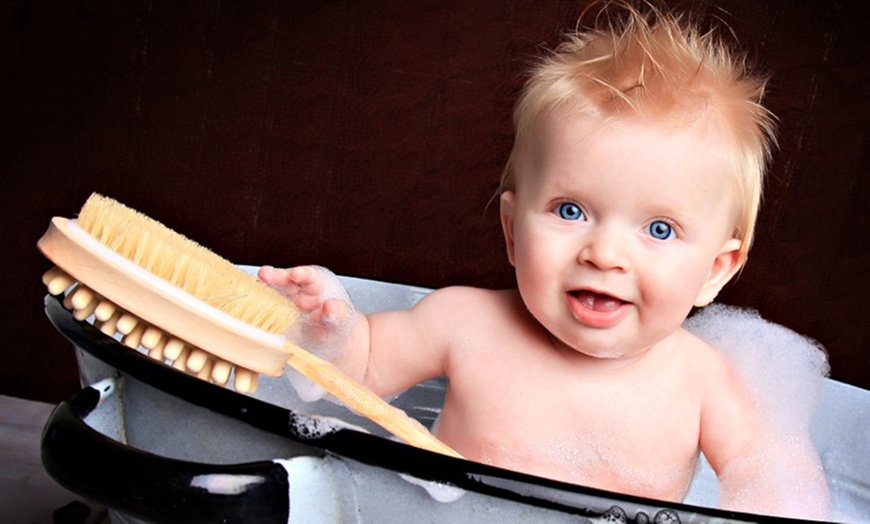 Image 1: Baby Bubble Bath Photoshoot