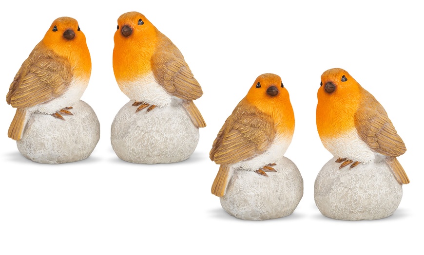 Image 8: Two or Four Robins on Stones Ornaments