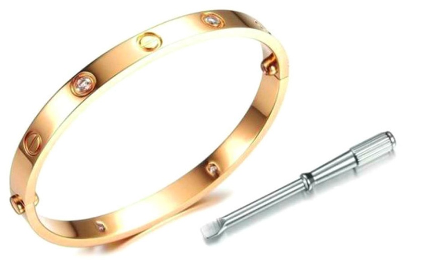 Image 4: Gold-Plated Love Bangle