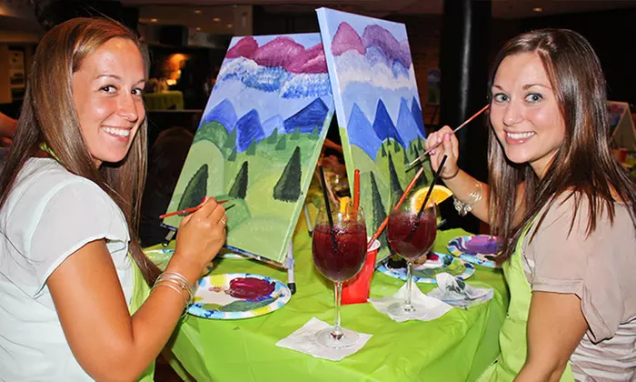 Social Sip and Paint Party for One by Wine & Paint Parties (Up to 47% Off)  - Primary Image