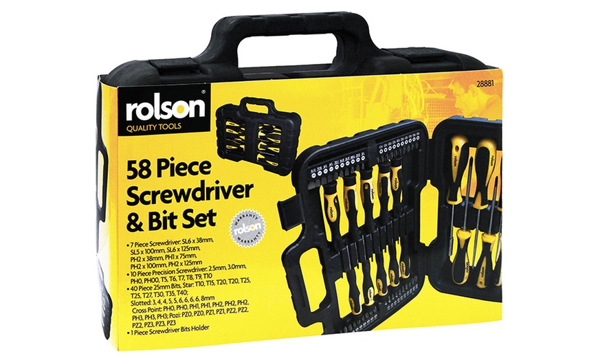 Image 2: 58-Piece Screwdriver and Bit Set