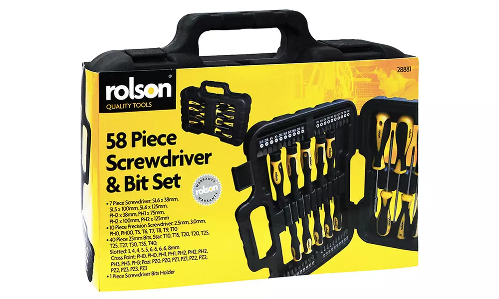 One or Two Rolson 58-Piece Screwdriver and Bit Sets - Image 2