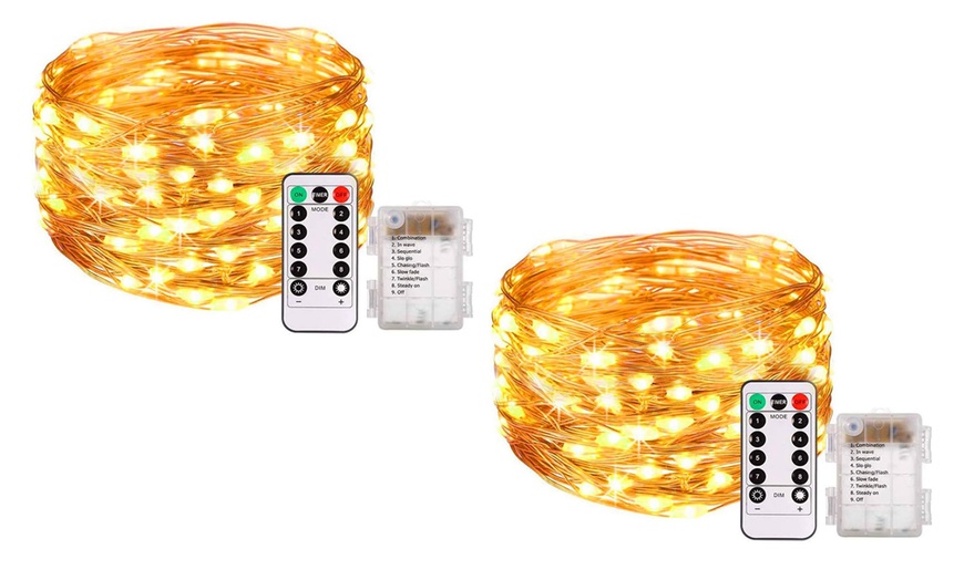 Image 10: 1x oder 2x LED-Lichterkette mit 100 oder 200 LEDs