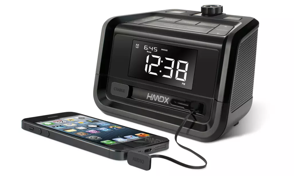 HMDX Sleep Station Projection Alarm Clock with USB Charging Port - Primary Image