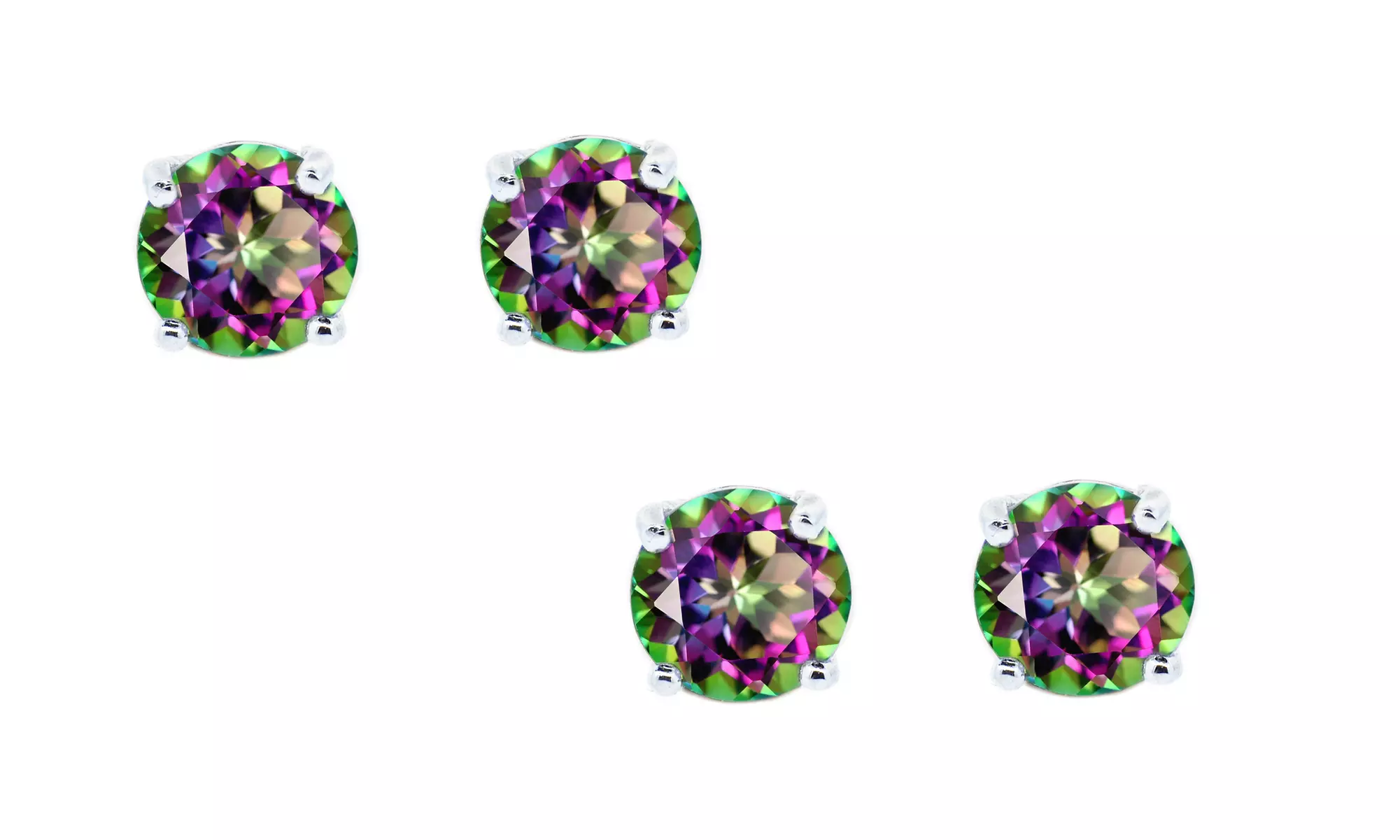 2.00 CTTW Genuine Mystic Topaz Earrings by GemmaLuna (1- or 2-Pack) - Second Medium