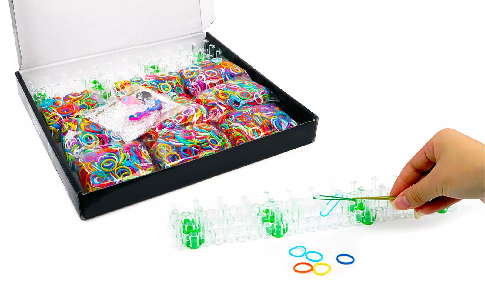 DIY Loom Bands Rubber Band Bracelet Kit - Primary Image