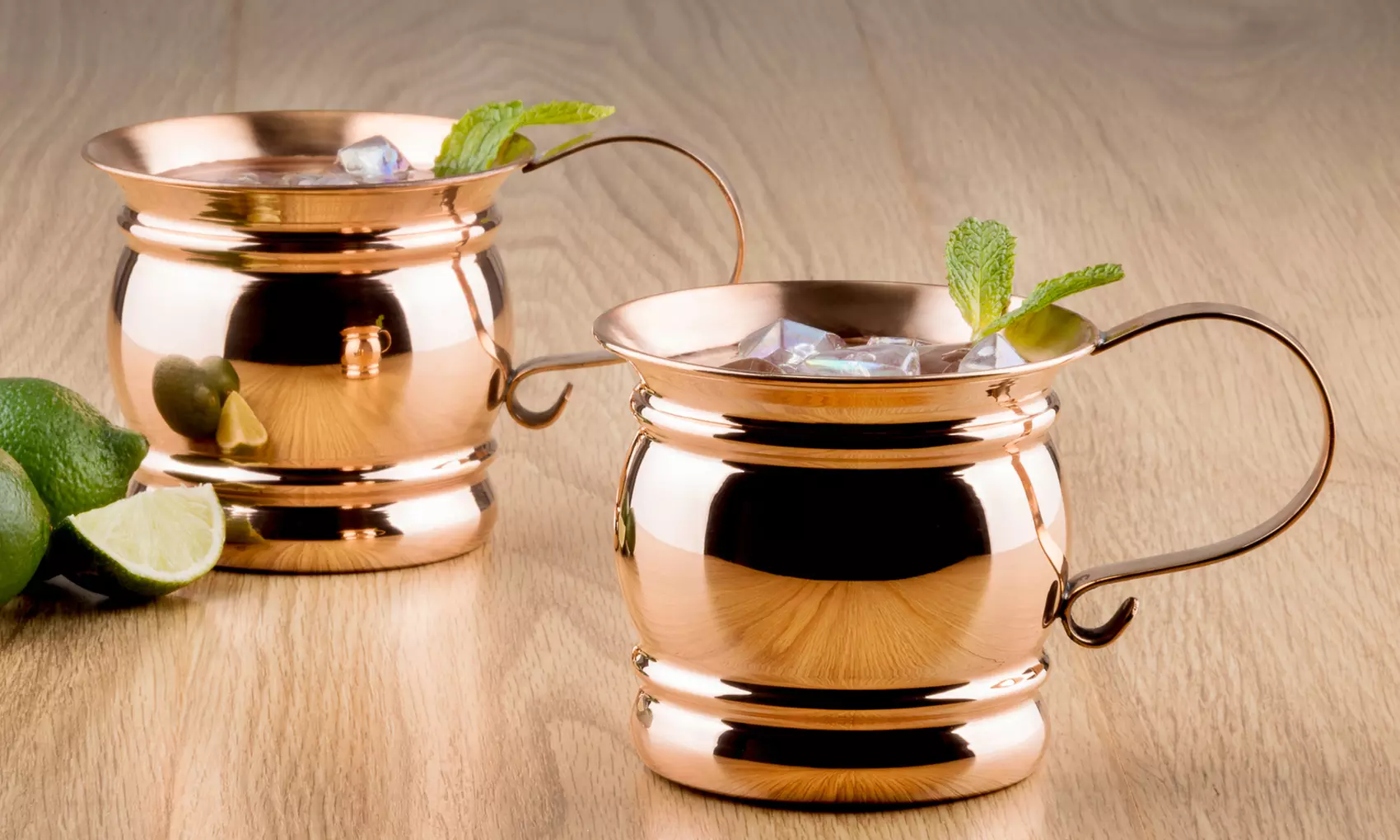 Solid Copper 16 Oz. Moscow Mule Mugs with Flat Handles (2-Pack) - Primary Image