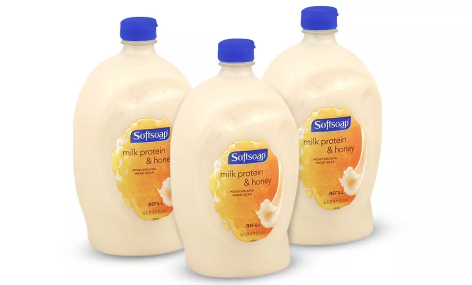 Softsoap Milk & Honey Liquid Hand-Soap Refill Bottles; 3-Pack of 56oz. Bottles + 5% Back in Groupon Bucks - Primary Image
