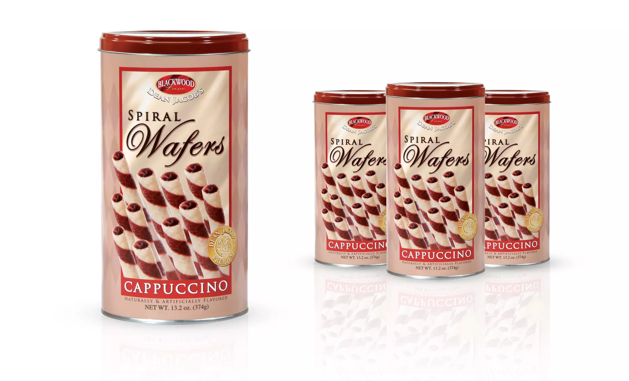 4-Pack of Dean Jacobs Spiral Wafers in Vanilla, Chocolate, Chocolate Mint, Chocolate Hazelnut, or Cappuccino - Second Medium