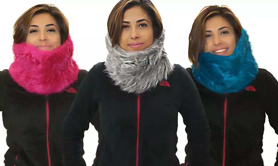 Women's Faux Fur Infinity Scarf Wrap  - Primary Image