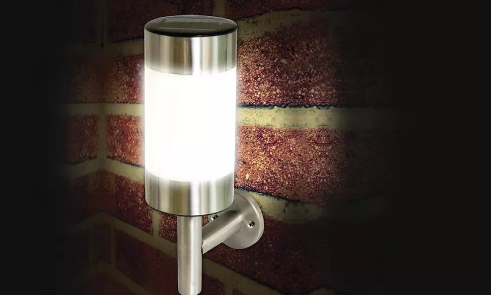 Stainless Steel Solar Wall Lights from £14.99 (Up to 76% Off) - Primary Image