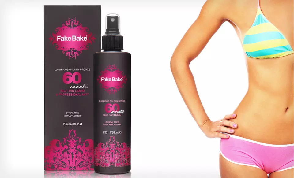 $14.99 for Fake Bake 60 Minute Self-Tanning Liquid and Application Mitt ($31.99 List Price). - Primary Image