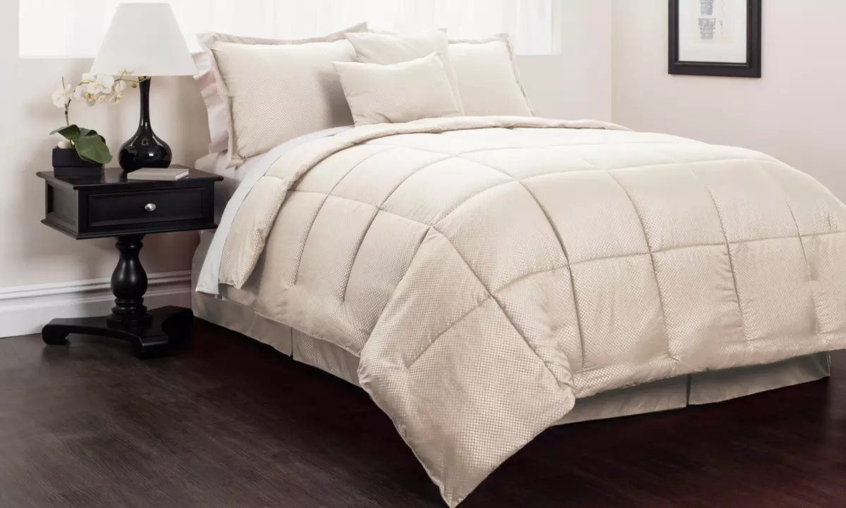 Hotel Park Avenue Embossed, Checkered Down-Alternative Comforter Set (5- or 6-Piece) - Primary Image